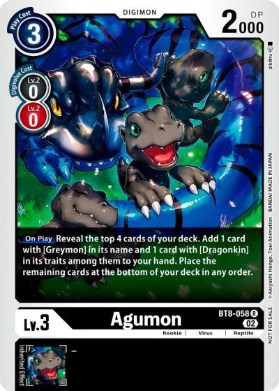 Agumon Xros Encounter Pre Release BT8-058 R New Awakening Digimon card