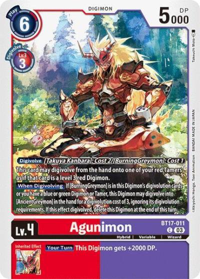 Agunimon BT17-011 C Secret Crisis Digimon card