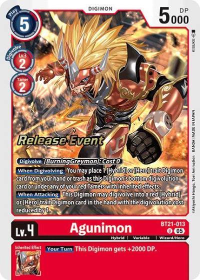 Agunimon BT21-013 U World Convergence Release Event Cards Digimon card