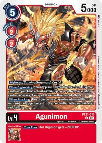 Agunimon BT21-013 U World Convergence Digimon card