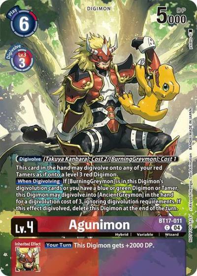 Agunimon Legend Pack 2024 Box Topper BT17-011 C Chain of Liberation Digimon card