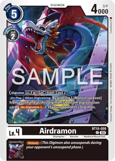 Airdramon BT15-059 C Exceed Apocalypse Digimon card
