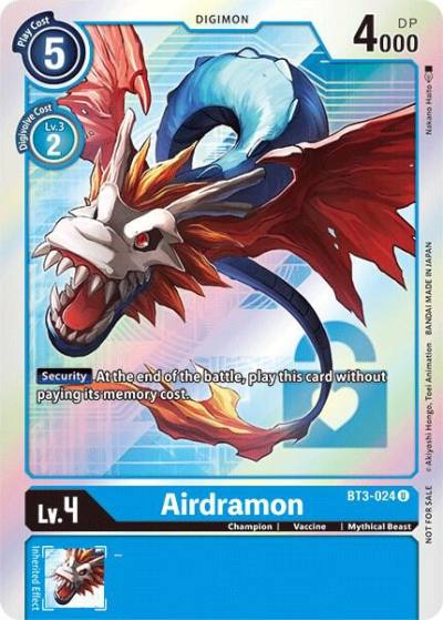 Airdramon Box Topper BT3-024 U Release Special Booster 1.5 Digimon card