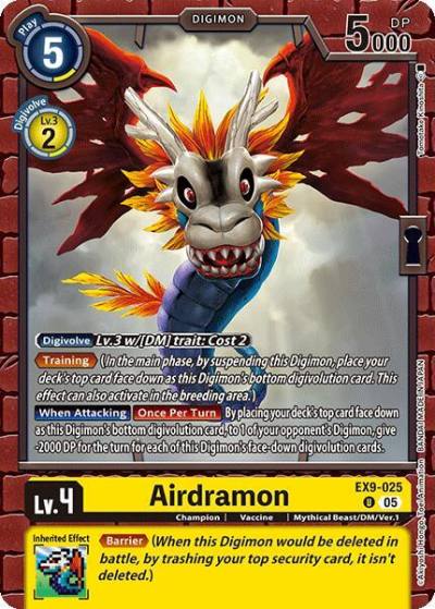 Airdramon EX9-025 U Versus Monsters Digimon card