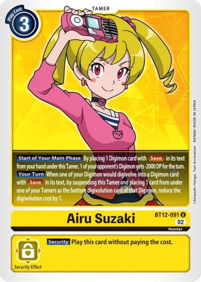 Airu Suzaki BT12-091 U Across Time Digimon card