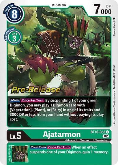 Ajatarmon BT10-053 U Xros Encounter Pre-Release Cards Digimon card