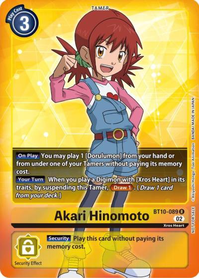 Akari Hinomoto Box Topper BT10-089 R Xros Encounter Digimon card