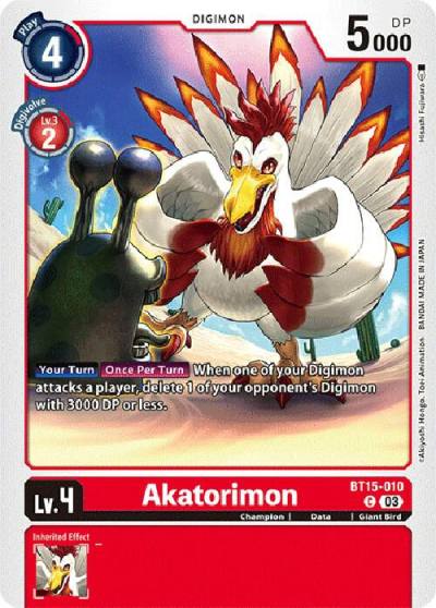 Akatorimon BT15-010 C Exceed Apocalypse Digimon card