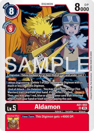 Aldamon AD1-002 SR Advanced Booster Digimon Generation Digimon card