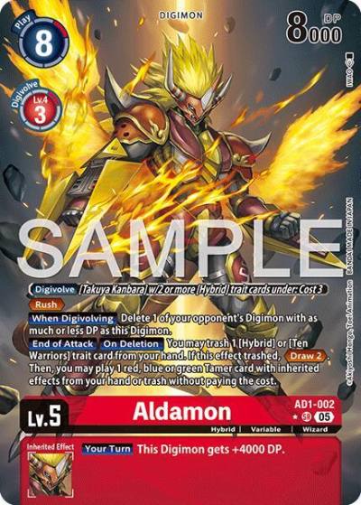 Aldamon Alternate Art AD1-002 SR Advanced Booster Digimon Generation Digimon card