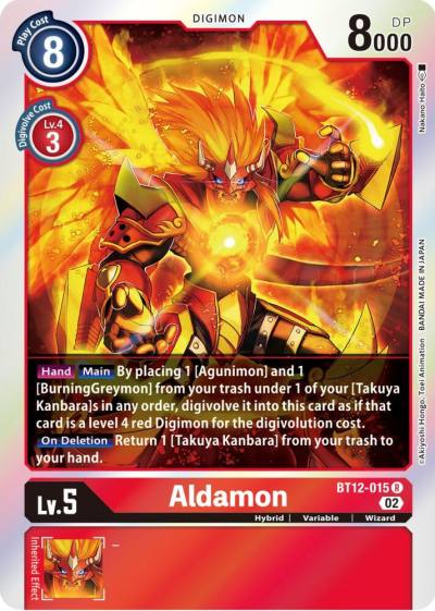 Aldamon BT12-015 R Across Time Digimon card