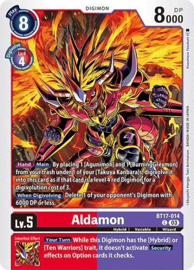 Aldamon BT17-014 C Secret Crisis Digimon card