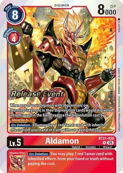 Aldamon BT21-020 R World Convergence Release Event Cards Digimon card