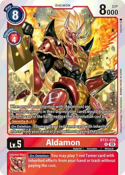 Aldamon BT21-020 R World Convergence Digimon card