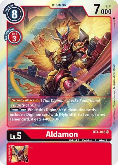 Aldamon BT4-016 SR Great Legend Digimon card