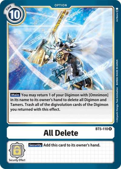 All Delete BT5-110 R Battle of Omni Digimon card
