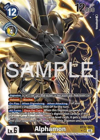Alphamon Alternate Art BT22-063 SR Cyber Eden Digimon card