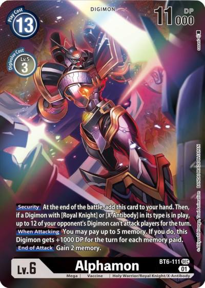 Alphamon Alternate Art BT6-111 SEC Double Diamond Digimon card