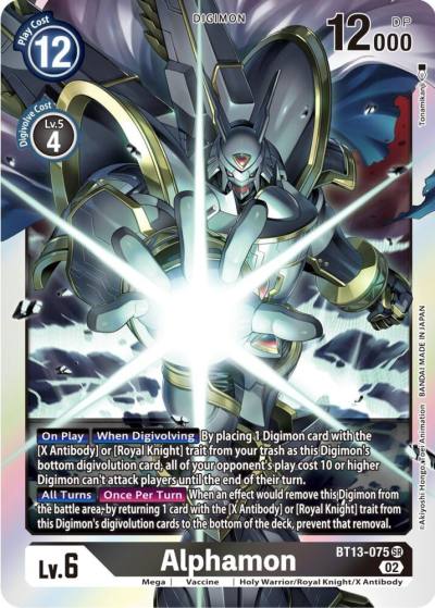 Alphamon BT13-075 SR Versus Royal Knights Digimon card