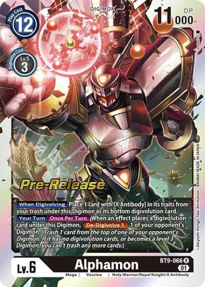 Alphamon BT9-066 R X Record Pre-Release Cards Digimon card