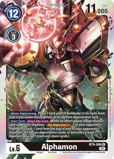 Alphamon BT9-066 R X Record Digimon card