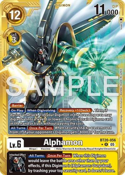 Alphamon Gold Border BT20-056 R Advanced Booster Digimon Generation Digimon card