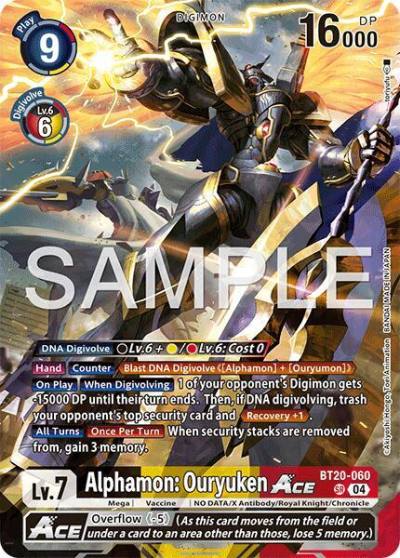 Alphamon: Ouryuken ACE BT20-060 SR Limited Card Pack -Final Crest- Digimon card