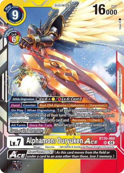 Alphamon Ouryuken ACE BT20-060 SR Release Special Booster 2.5 Digimon card