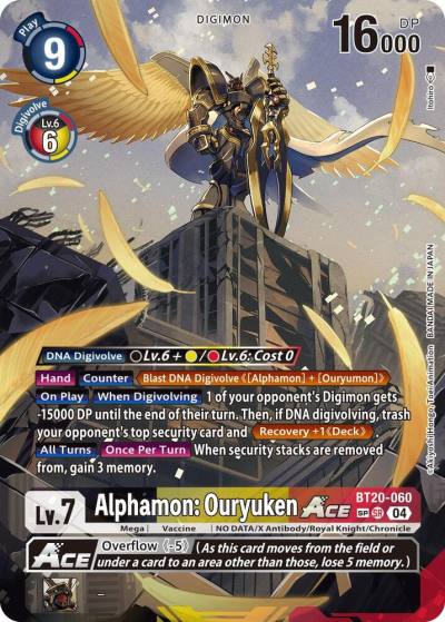 Alphamon Ouryuken ACE Textured BT20-060 SR Release Special Booster 2.5 Digimon card