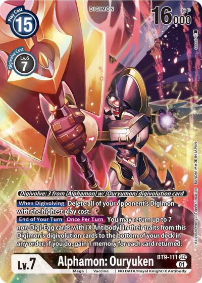Alphamon Ouryuken Alternate Art BT9-111 SEC X Record Digimon card