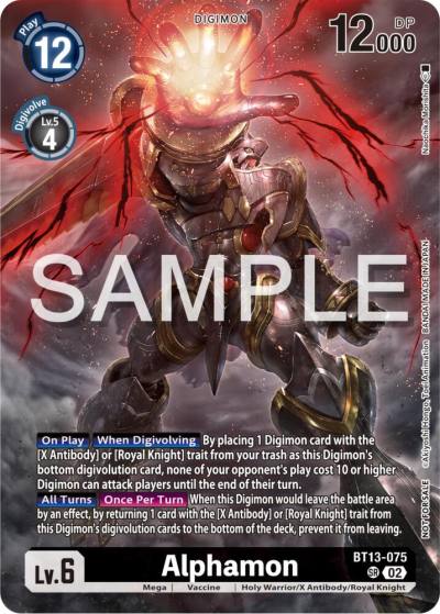 Alphamon Pre Release Tournament Participation Card BT13-075 SR Secret Crisis Pre-Release Cards Digimon card