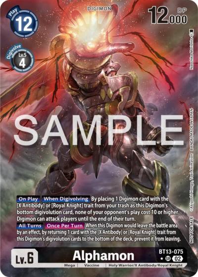 Alphamon Pre Release Tournament Winner Card BT13-075 SR Secret Crisis Pre-Release Cards Digimon card