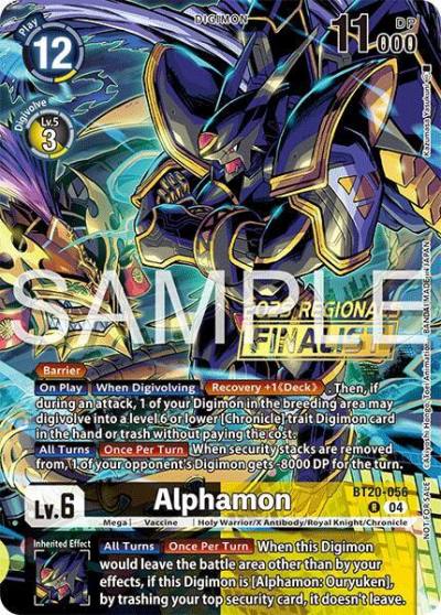 Alphamon Regionals 25 26 Season 2 Finalist BT20-056 R Release Special Booster 2.0 Digimon card