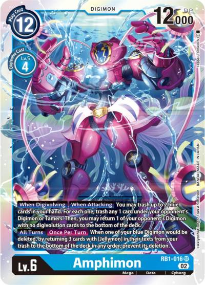 Amphimon RB1-016 SR Resurgence Booster Digimon card