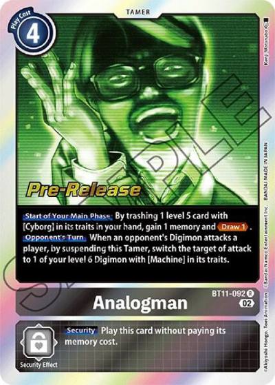 Analogman BT11-092 R Dimensional Phase Pre-Release Cards Digimon card