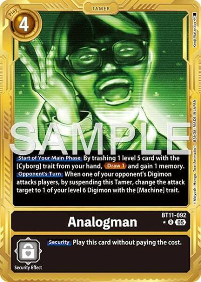 Analogman Gold Border BT11-092 R Advanced Booster Digimon Generation Digimon card