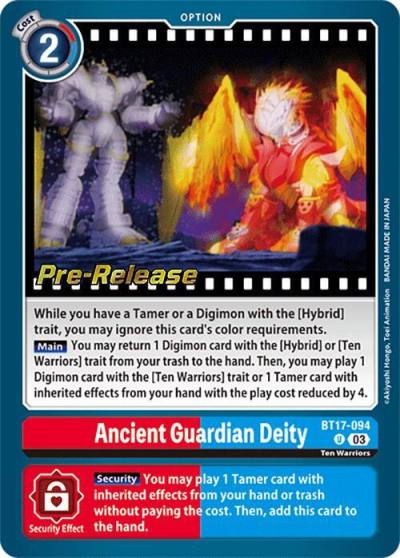 Ancient Guardian Deity BT17-094 U Secret Crisis Pre-Release Cards Digimon card