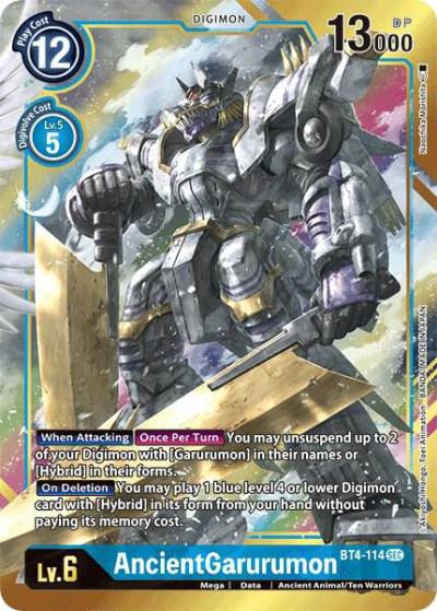 AncientGarurumon Alternate Art BT4-114 SEC Great Legend Digimon card
