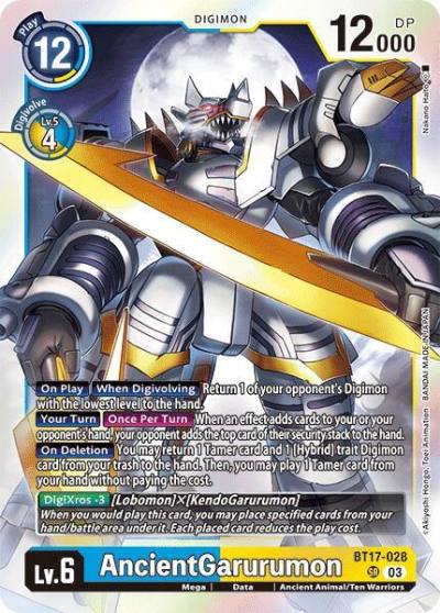 AncientGarurumon BT17-028 SR Secret Crisis Digimon card