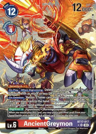 AncientGreymon Alternate Art BT17-017 SR Secret Crisis Digimon card