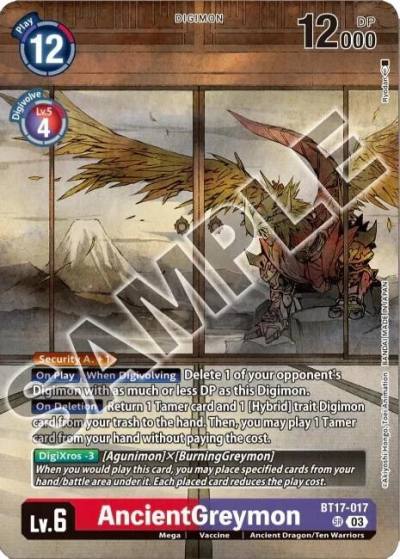 AncientGreymon Tamers Selection Box Ver Championship 2024 BT17-017 SR Secret Crisis Digimon card