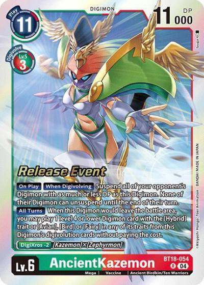 AncientKazemon BT18-054 R Release Special Booster 2.0 Celebration Event Cards Digimon card