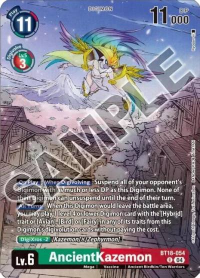 AncientKazemon Tamers Selection Box Ver Championship 2024 BT18-054 R Release Special Booster 2.0 Digimon card