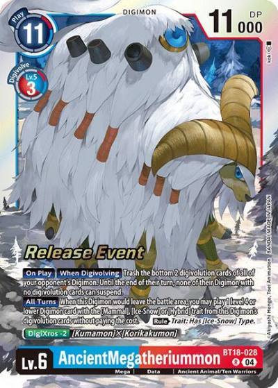 AncientMegatheriummon BT18-028 R Release Special Booster 2.0 Celebration Event Cards Digimon card