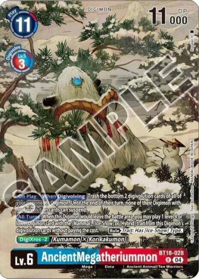 AncientMegatheriummon Tamers Selection Box Ver Championship 2024 BT18-028 R Release Special Booster 2.0 Digimon card