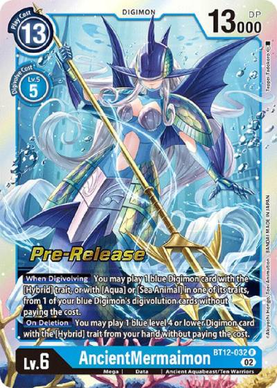 AncientMermaimon BT12-032 R Across Time Pre-Release Cards Digimon card