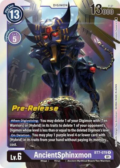 AncientSphinxmon BT7-078 R Next Adventure Pre-Release Cards Digimon card