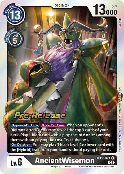 AncientWisemon BT12-071 R Across Time Pre-Release Cards Digimon card