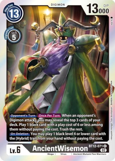 AncientWisemon BT12-071 R Across Time Digimon card