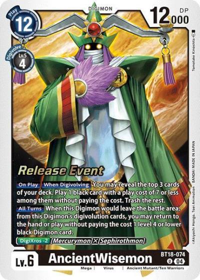 AncientWisemon BT18-074 U Release Special Booster 2.0 Celebration Event Cards Digimon card